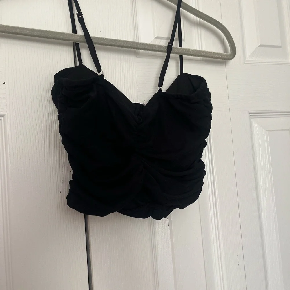 Black Ribbed Corset Top - Picture 4 of 4